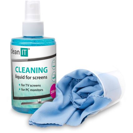 CLEAN IT CL-180 - Čistící roztok na obrazovky s utěrkou 200 ml