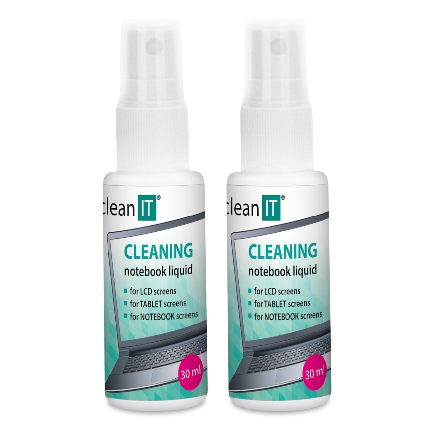 CLEAN IT CL-182 - Čisticí roztok na obrazovky s utěrkou 2x 30 ml