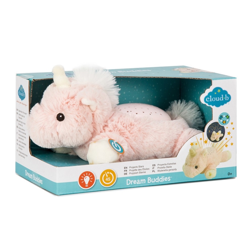 Cloud B - Usínáček s projektorem 2xAAA jednorožec