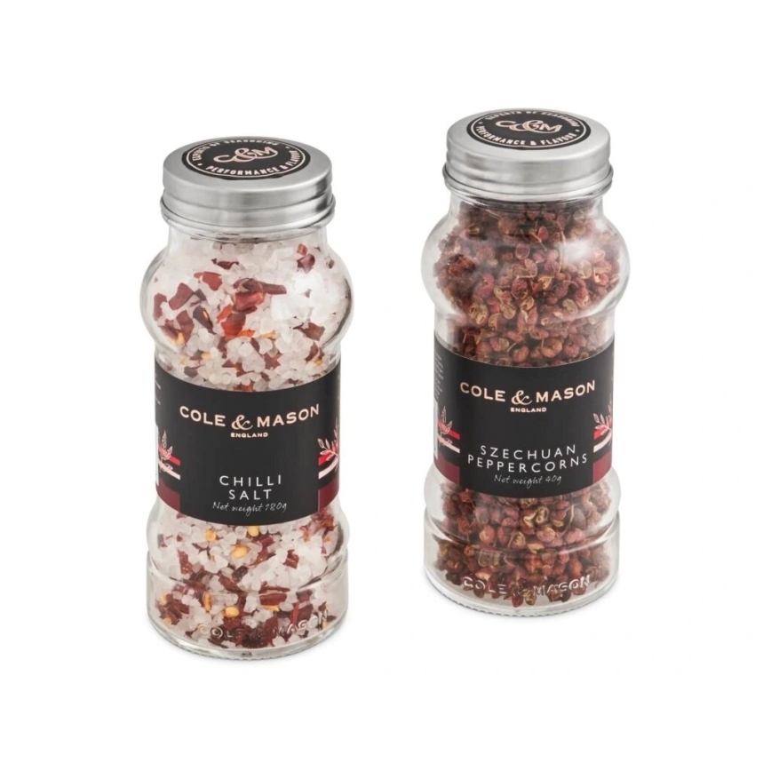 Cole&Mason - Dárková sada Aromatic chilli soli a sečuánského pepře