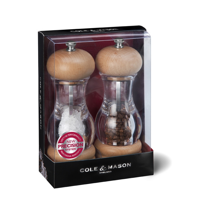 Cole&Mason - Sada mlýnků na sůl a pepř BEECH 2 ks buk 16,5 cm