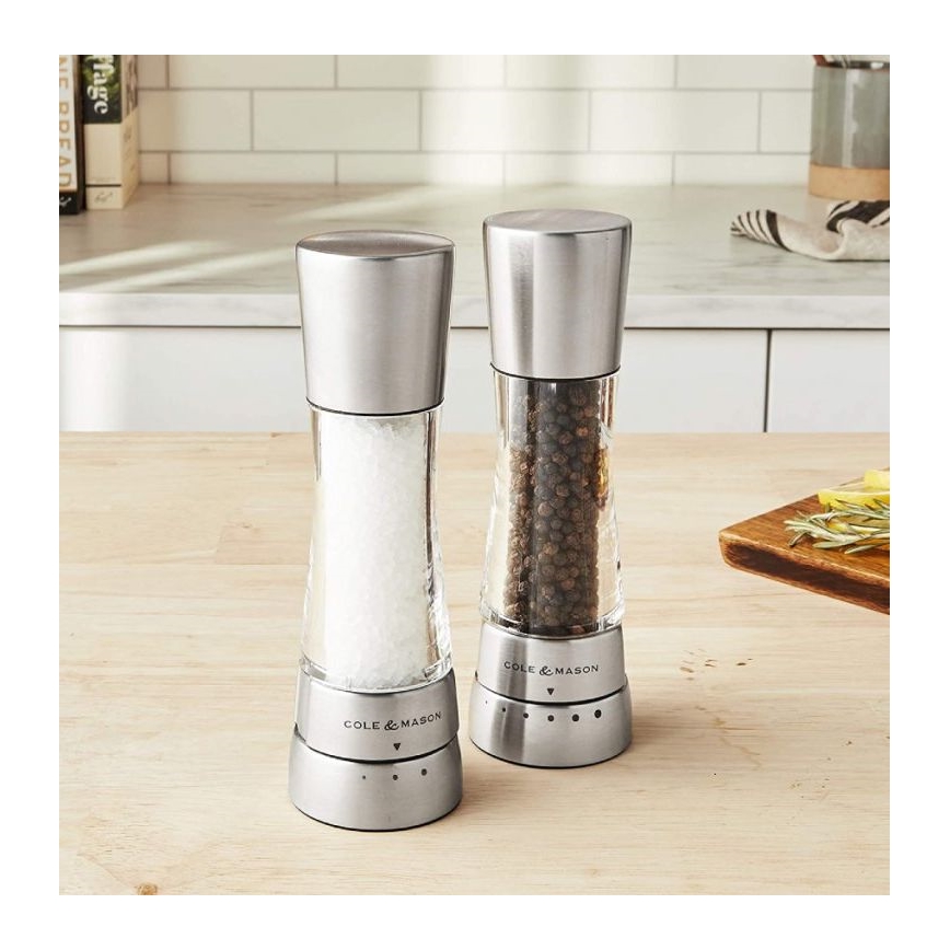 Cole&Mason - Sada mlýnků na sůl a pepř DERWENT 2 ks 19 cm matný chrom