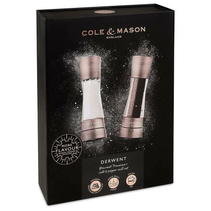 Cole&Mason - Sada mlýnků na sůl a pepř DERWENT 2 ks 19 cm matný chrom