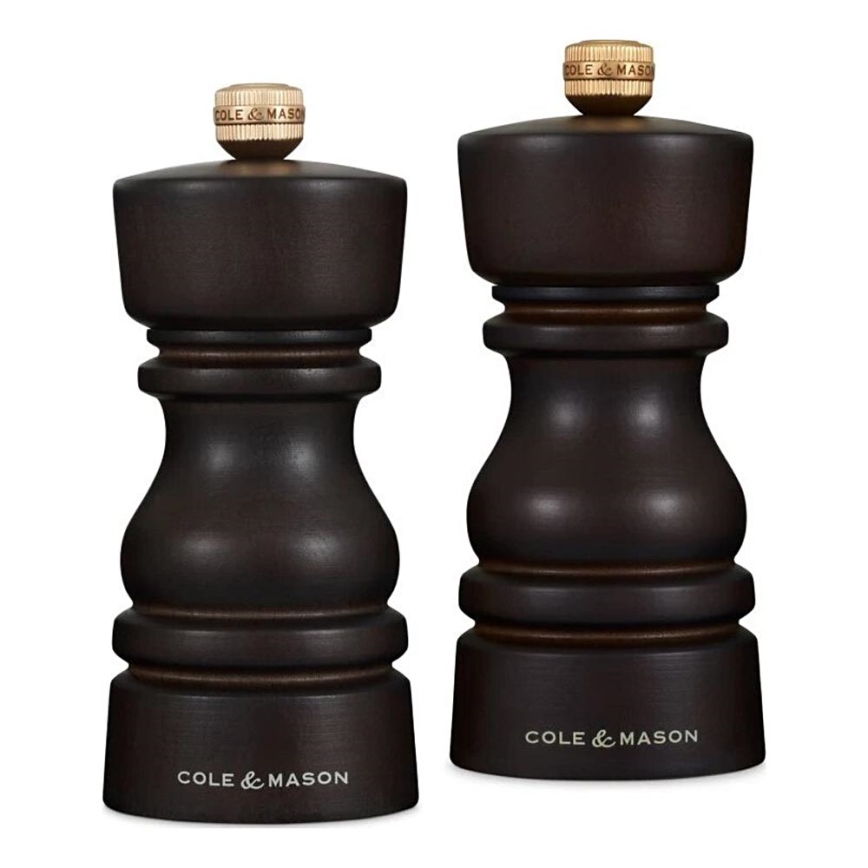 Cole&Mason - Sada mlýnků na sůl a pepř LONDON 2 ks 13 cm buk/hnědá