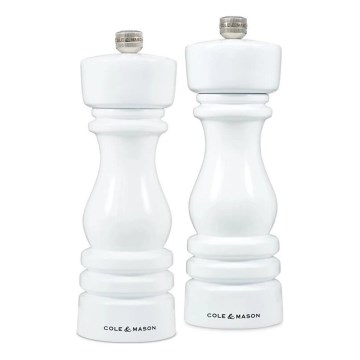 Cole&Mason - Sada mlýnků na sůl a pepř LONDON 2 ks 18 cm buk/bílá