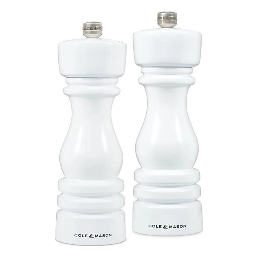 Cole&Mason - Sada mlýnků na sůl a pepř LONDON 2 ks 18 cm buk/bílá