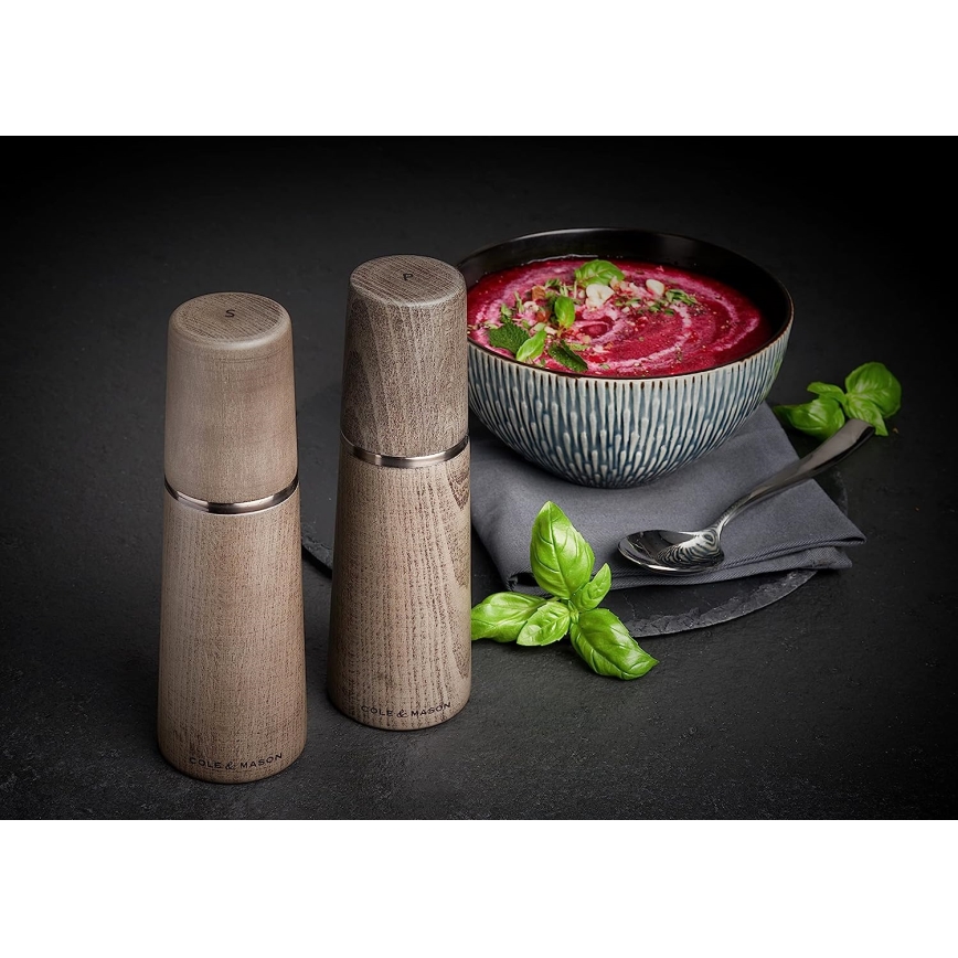Cole&Mason - Sada mlýnků na sůl a pepř MARLOW buk 2 ks 18,5 cm