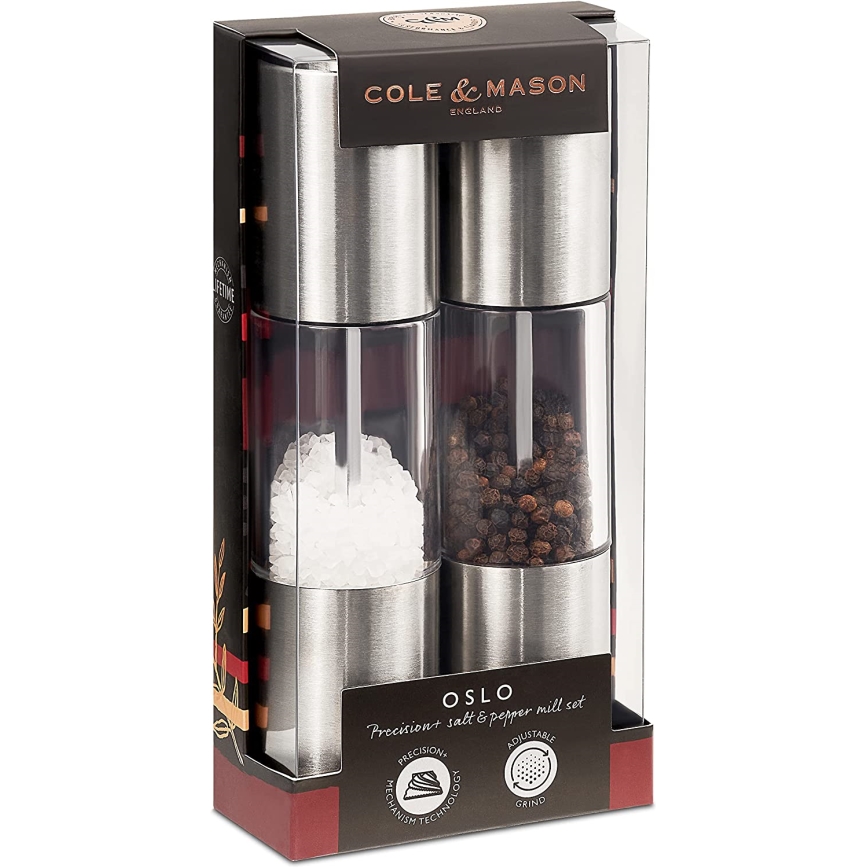 Cole&Mason - Sada mlýnků na sůl a pepř OSLO 2 ks 18,5 cm