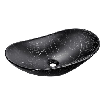 COMAD UN-LENA-MB2 - Umyvadlo na desku LENA 61,5x36 cm keramika/matná černá