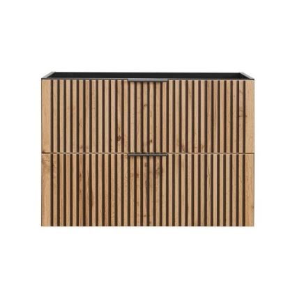 COMAD XILO BLACK WOTAN 82-80-D-2S-Koupelnová skříňka pod umyvadlo XILO černá/dub