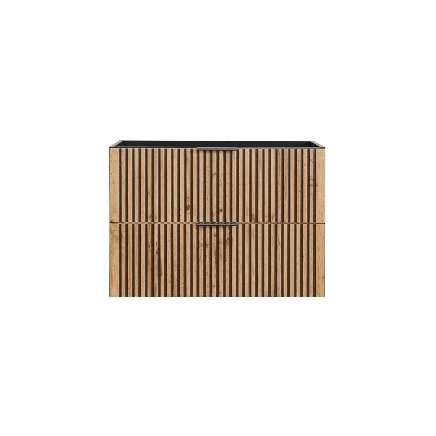 COMAD XILO BLACK WOTAN 82-80-D-2S-Koupelnová skříňka pod umyvadlo XILO černá/dub