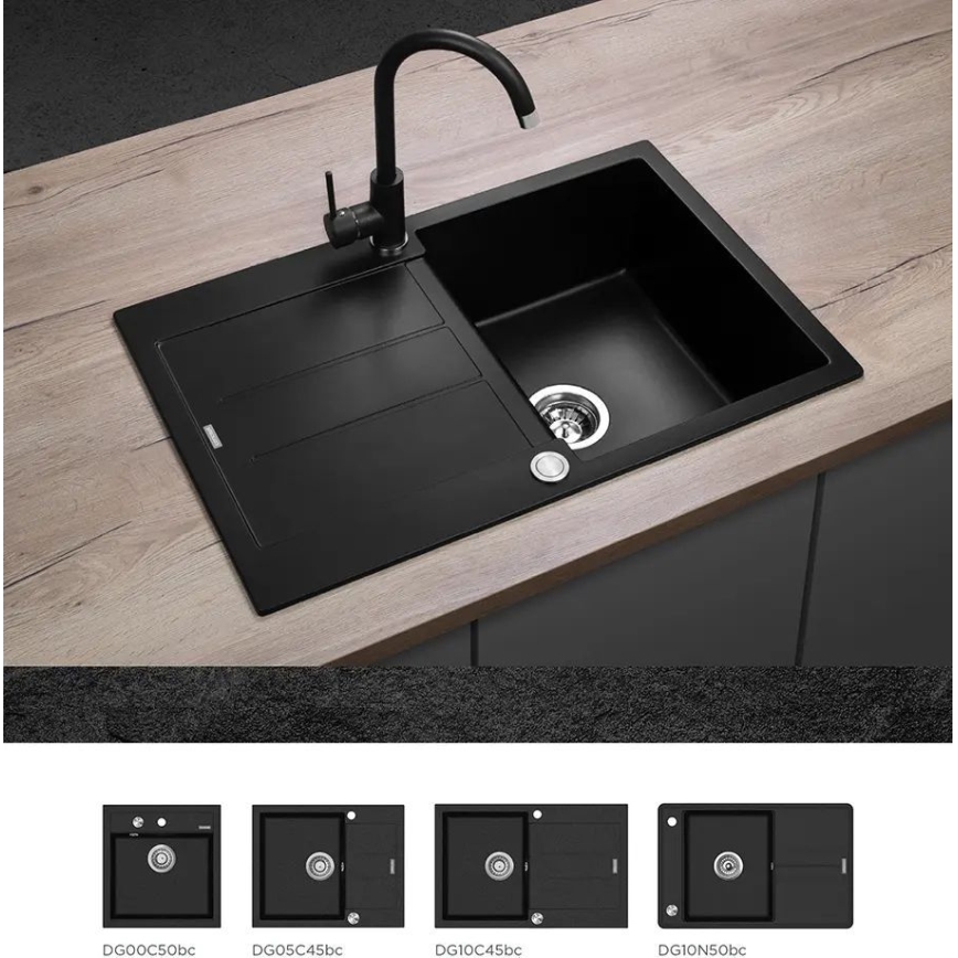 Concept BDG3334BC - Dřezová baterie 33,5 cm granit/černá