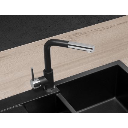 Concept BDG4527BC - Dřezová baterie s vytahovací sprškou 26,9 cm granit/černá
