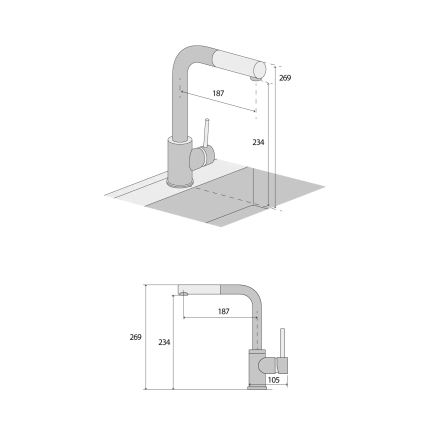 Concept BDG4527BE - Dřezová baterie s vytahovací sprškou 26,9 cm granit/béžová