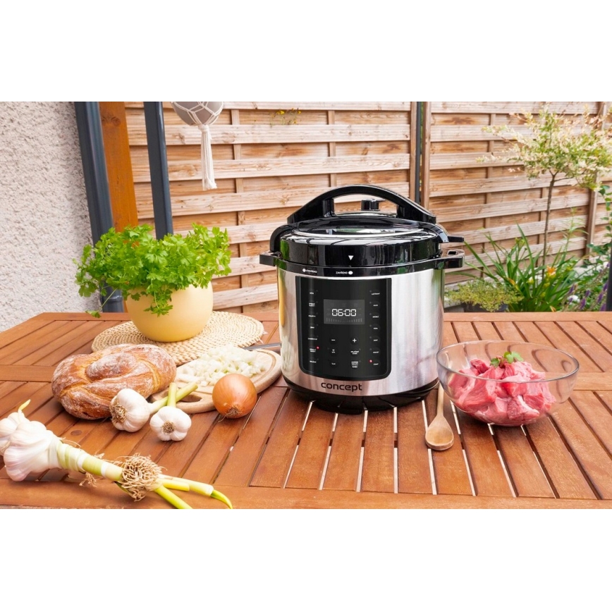 Concept CK8001 - Multifunkční elektrický tlakový hrnec 5,6 l 1000W/230V Wi-Fi nerez