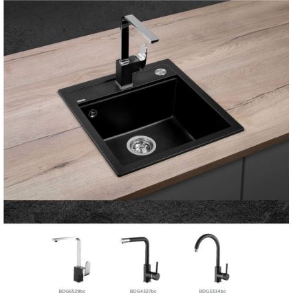 Concept DG00C50BC - Kuchyňský dřez CUBIS 49x51 cm granit/černá