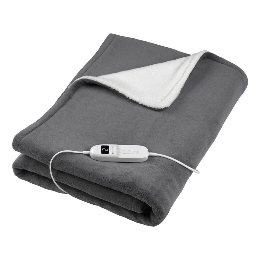Concept DV7420 - Elektrická vyhřívaná deka 160W/230V 180x130 cm šedá/bílá