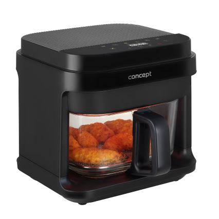 Concept FR5500 - Horkovzdušná fritéza GLASS & FAST 5,5 l 1200W/230V černá
