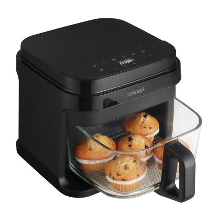 Concept FR5500 - Horkovzdušná fritéza GLASS & FAST 5,5 l 1200W/230V černá