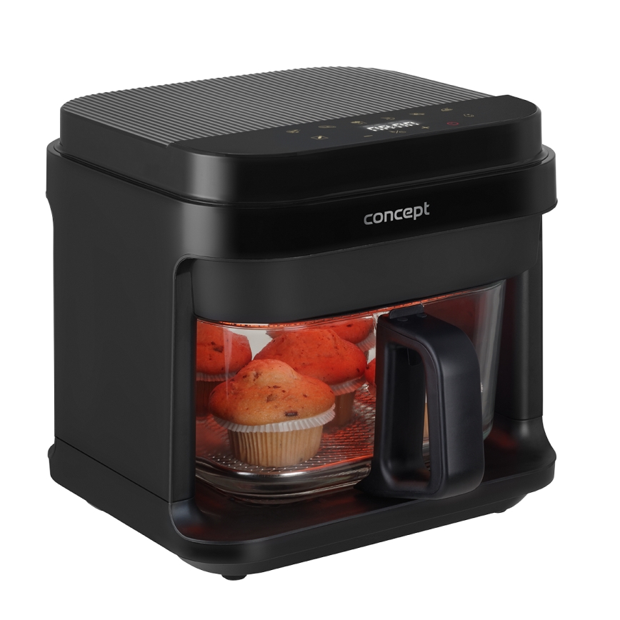 Concept FR5500 - Horkovzdušná fritéza GLASS & FAST 5,5 l 1200W/230V černá