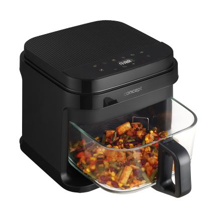 Concept FR5500 - Horkovzdušná fritéza GLASS & FAST 5,5 l 1200W/230V černá