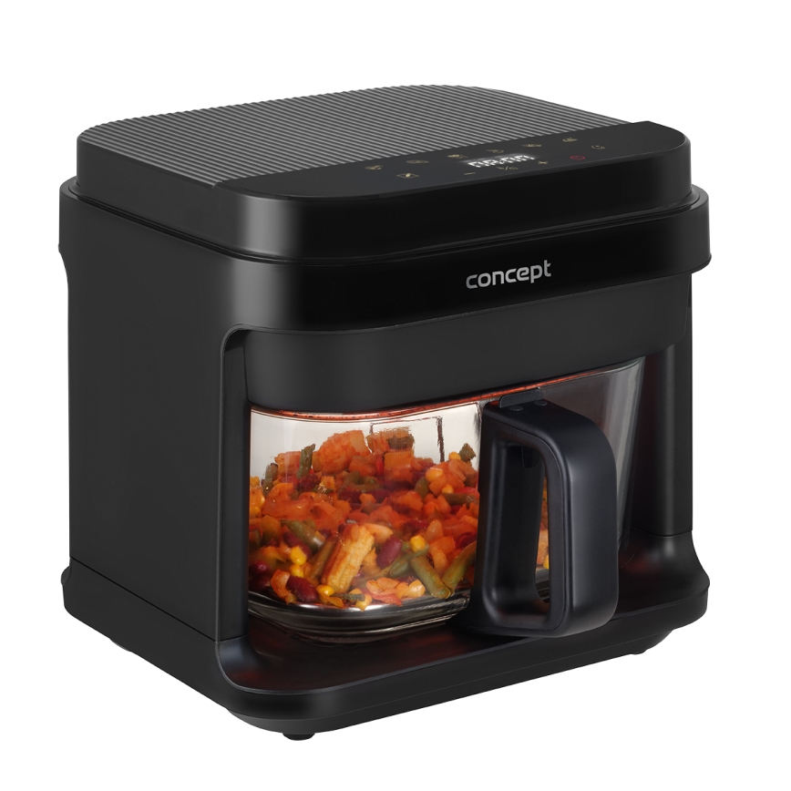 Concept FR5500 - Horkovzdušná fritéza GLASS & FAST 5,5 l 1200W/230V černá