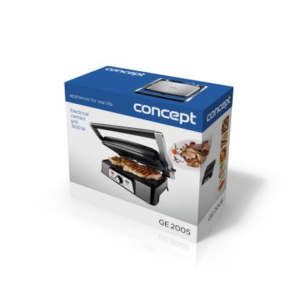 Concept ge2005 - Kontaktní gril 1500W/230V nerez/černá