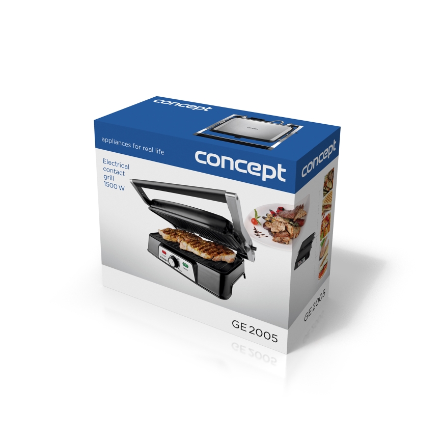 Concept ge2005 - Kontaktní gril 1500W/230V nerez/černá