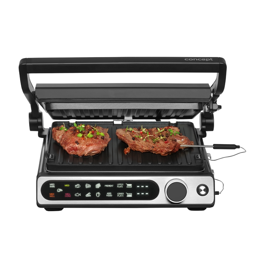 Concept ge3500 - Kontaktní gril s teplotní sondou 2000W/230V černá