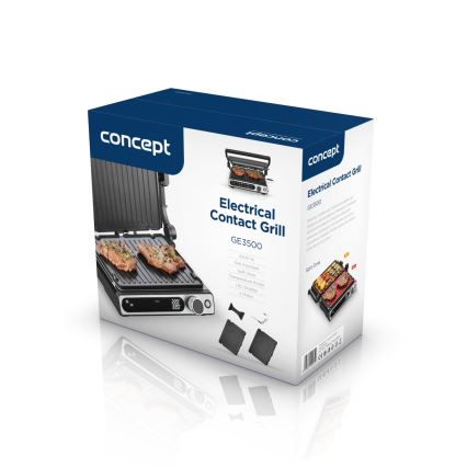 Concept ge3500 - Kontaktní gril s teplotní sondou 2000W/230V černá
