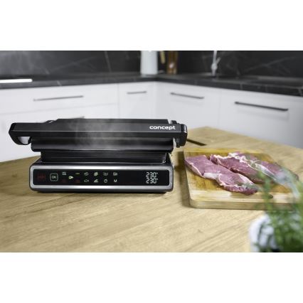 Concept ge3550 - Kontaktní gril s teplotní sondou 2000W/230V černá