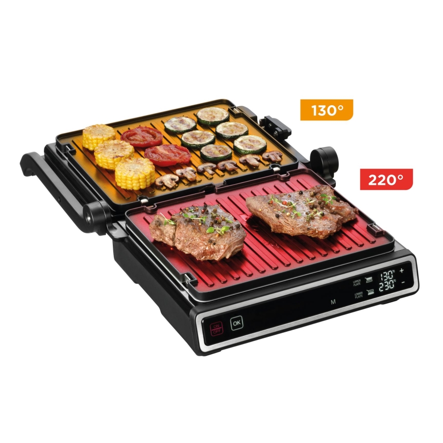 Concept ge3550 - Kontaktní gril s teplotní sondou 2000W/230V černá