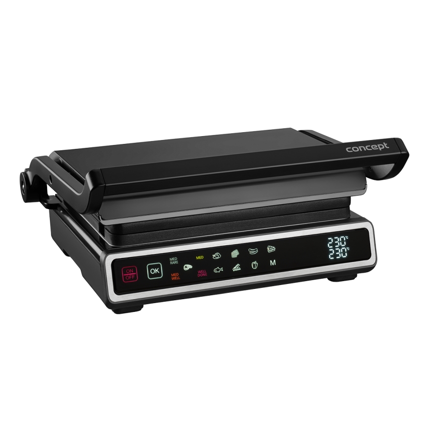 Concept ge3550 - Kontaktní gril s teplotní sondou 2000W/230V černá