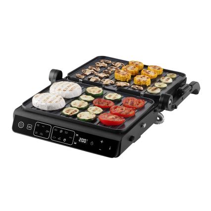 Concept ge3600 - Kontaktní gril s teplotní sondou GLASS 2000W/230V černá