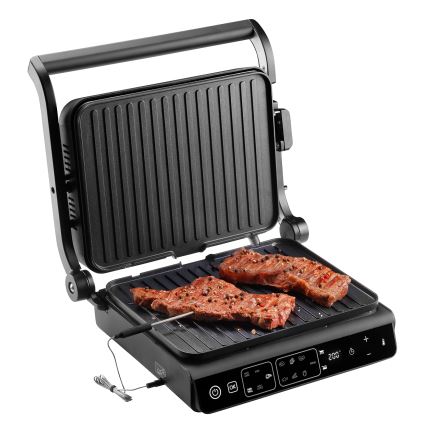 Concept ge3600 - Kontaktní gril s teplotní sondou GLASS 2000W/230V černá