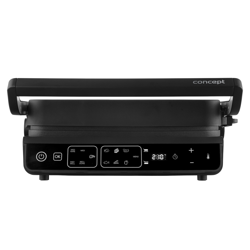 Concept ge3600 - Kontaktní gril s teplotní sondou GLASS 2000W/230V černá