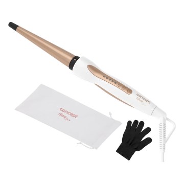 Concept KK2125 - Kónická kulma na vlasy GLAM STYLE 42W/230V bílá/rose gold