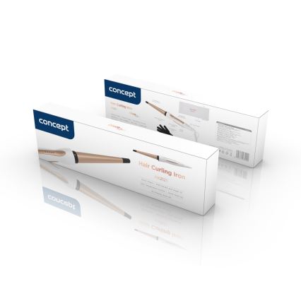 Concept KK2125 - Kónická kulma na vlasy GLAM STYLE 42W/230V bílá/rose gold