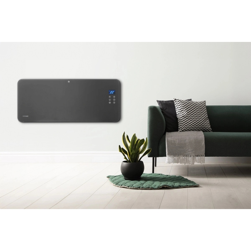 Concept KS4100 - Chytrý elektrický přímotop/konvektor 1000/2000W Wi-Fi IP24 šedá