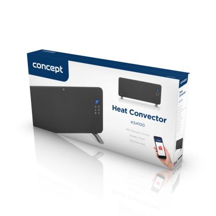 Concept KS4100 - Chytrý elektrický přímotop/konvektor 1000/2000W Wi-Fi IP24 šedá