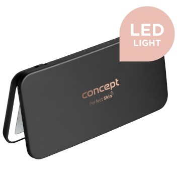 Concept KZ2020 - LED Kapesní kosmetické zrcátko PERFECT SKIN LED/1,5W/5V 4500-5500K 300 mAh černá
