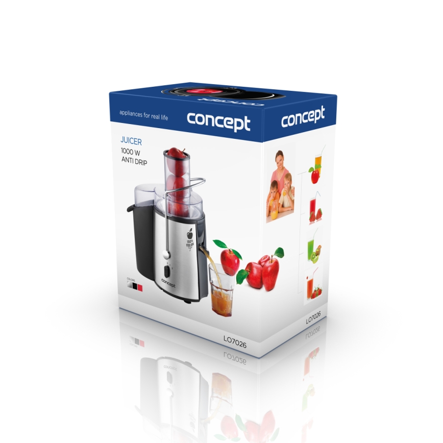 Concept LO7026 - Odstředivý odšťavňovač 1000W/230V černá/nerez