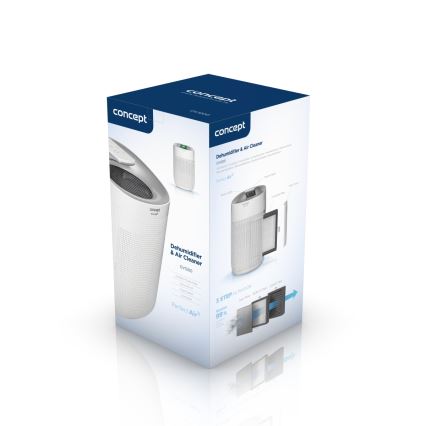 Concept OV1200 - Odvlhčovač a čistička vzduchu PERFECT AIR 1 l 45W/230V bílá