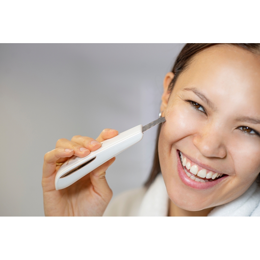 Concept PO2030 - Kosmetická ultrazvuková špachtle PERFECT SKIN 2,5W/5V USB 600 mAh bílá