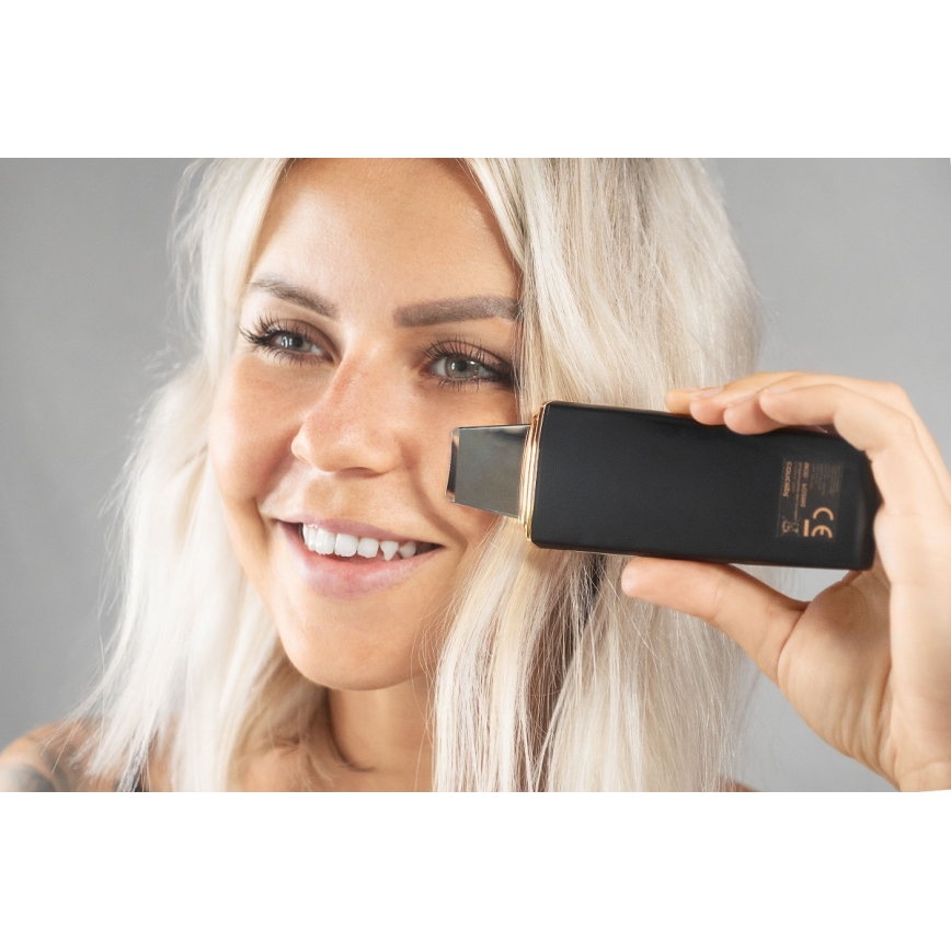 Concept PO2060 - Kosmetická ultrazvuková špachtle PERFECT SKIN 3,5W/5V USB 500 mAh IPX6 černá