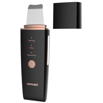 Concept PO2060 - Kosmetická ultrazvuková špachtle PERFECT SKIN 3,5W/5V USB 500 mAh IPX6 černá