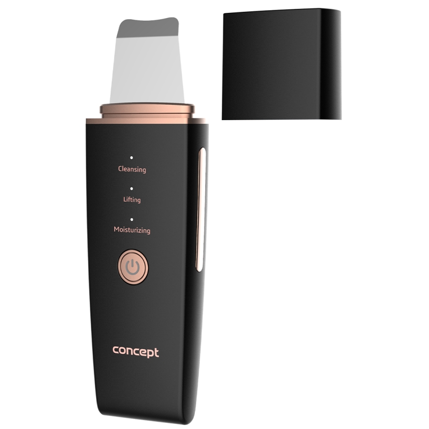 Concept PO2060 - Kosmetická ultrazvuková špachtle PERFECT SKIN 3,5W/5V USB 500 mAh IPX6 černá