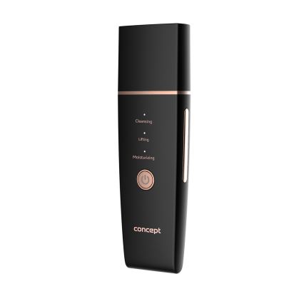 Concept PO2060 - Kosmetická ultrazvuková špachtle PERFECT SKIN 3,5W/5V USB 500 mAh IPX6 černá