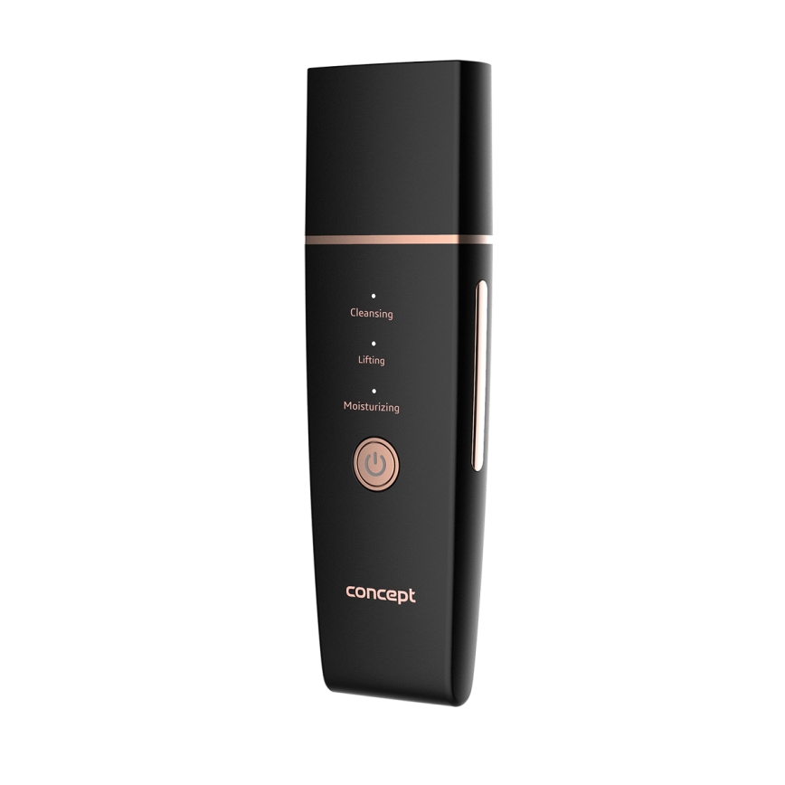 Concept PO2060 - Kosmetická ultrazvuková špachtle PERFECT SKIN 3,5W/5V USB 500 mAh IPX6 černá