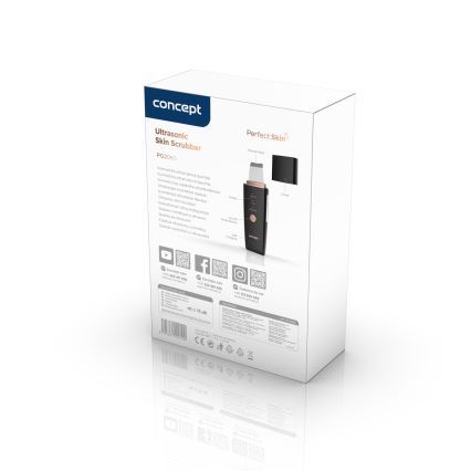 Concept PO2060 - Kosmetická ultrazvuková špachtle PERFECT SKIN 3,5W/5V USB 500 mAh IPX6 černá
